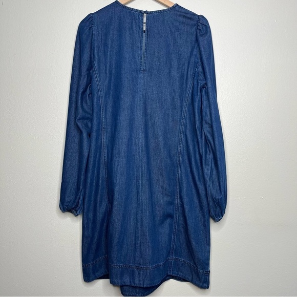 NEW Boden Denim Blouson Shift Dress US‎ 12R Tencell Chambray Spring - Picture 13 of 16